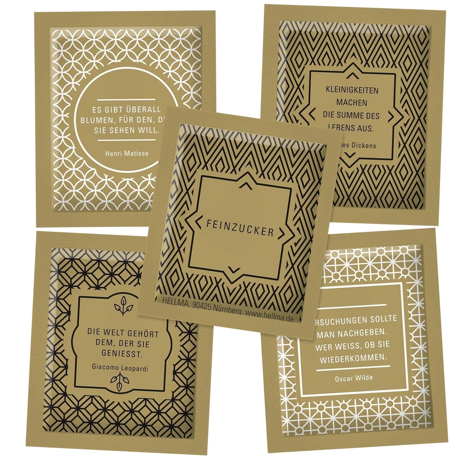 Hellma Zucker-Bustine Goldline 750 Stk. Je 3.6 G – 3.6 Kg Vorrats-Box - Zuckertütchen Einzeln, Für Kaffee Oder Tee Dolcificanti Naty Shop