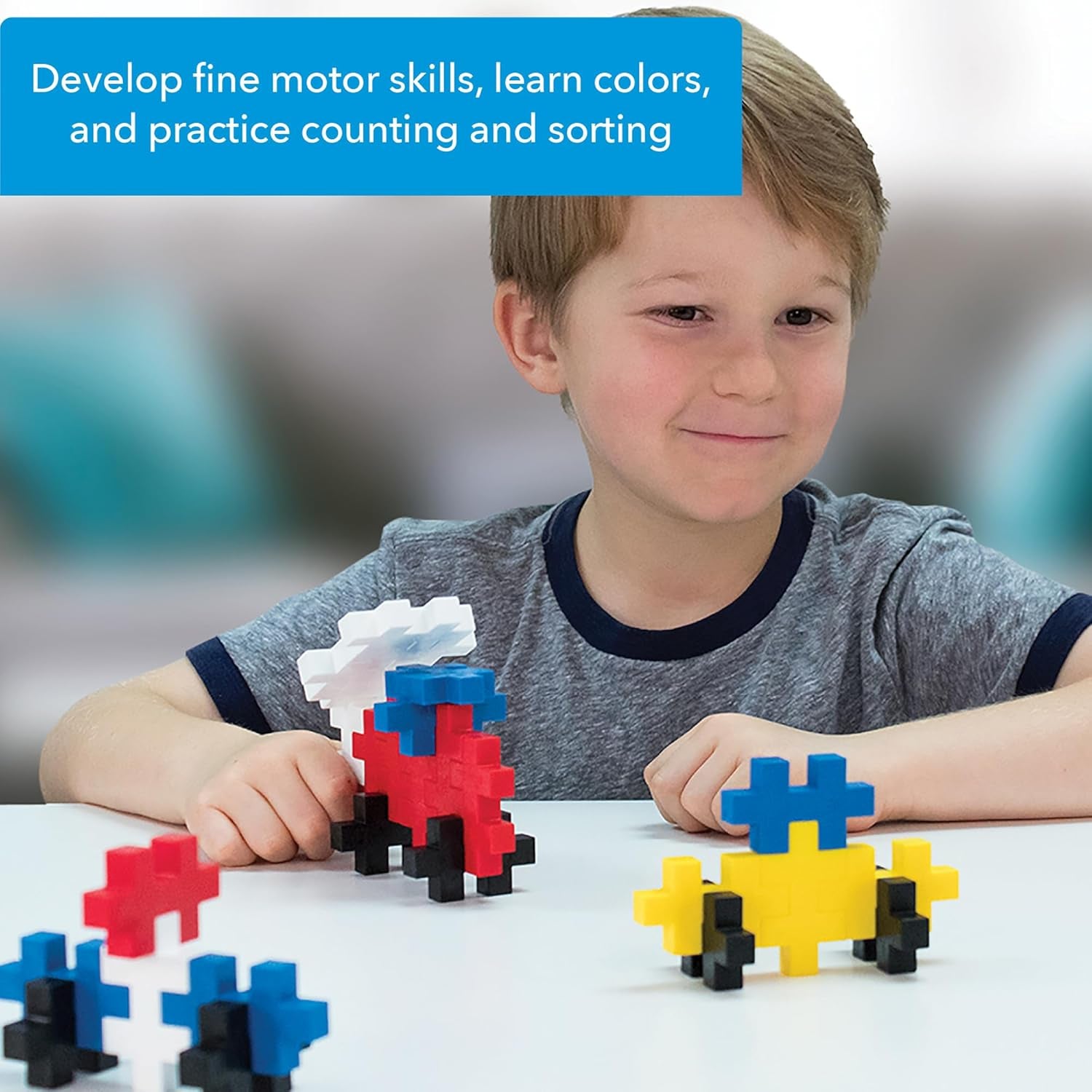Plus-Plus 9603210 Geniales Konstruktionsspielzeug, Open Play Big Basic Mix, Bausteine-Set, 100 Teile, Mehrfarbig, Mehrfarbig