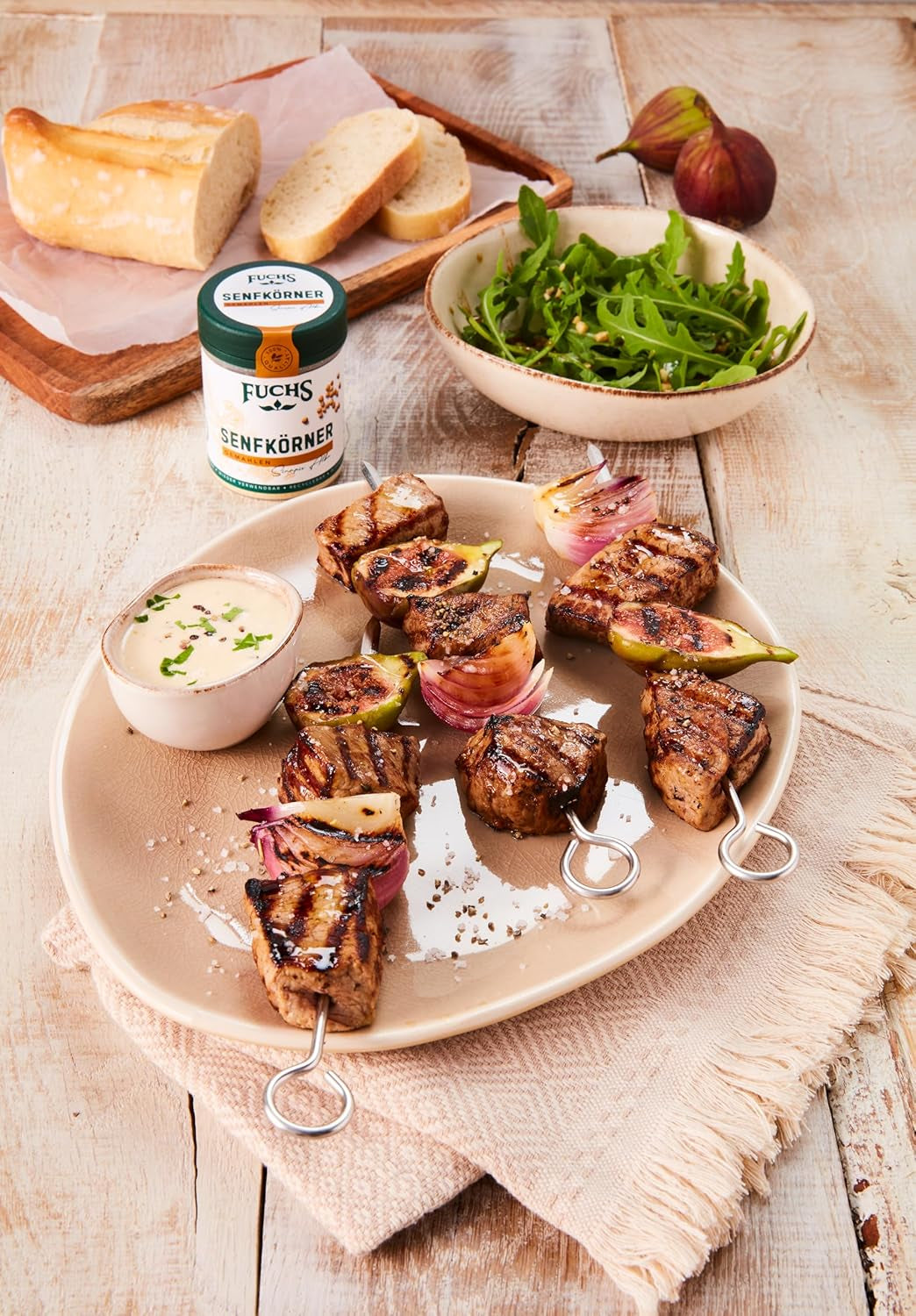 Fuchs Gewürze - Senfkörner gemahlen - für die Zubereitung von Rubs, zum Verfeinern von Suppen und Saucen - ingredienti naturali - 45 g in wiederverwendbarer, recyclebarer Dose