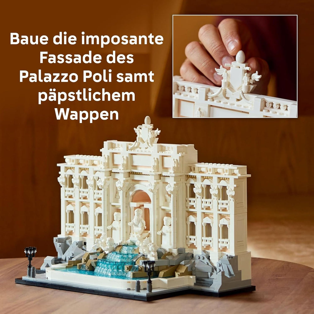 LEGO Architecture Trevi-Brunnen - Modell eines Wahrzeichens von Rom mit Minifiguren Skulpturen - Sammlerstück für das Büro und Wohnzimmer - Geschenk für Erwachsene und Architekturliebhaber 21062