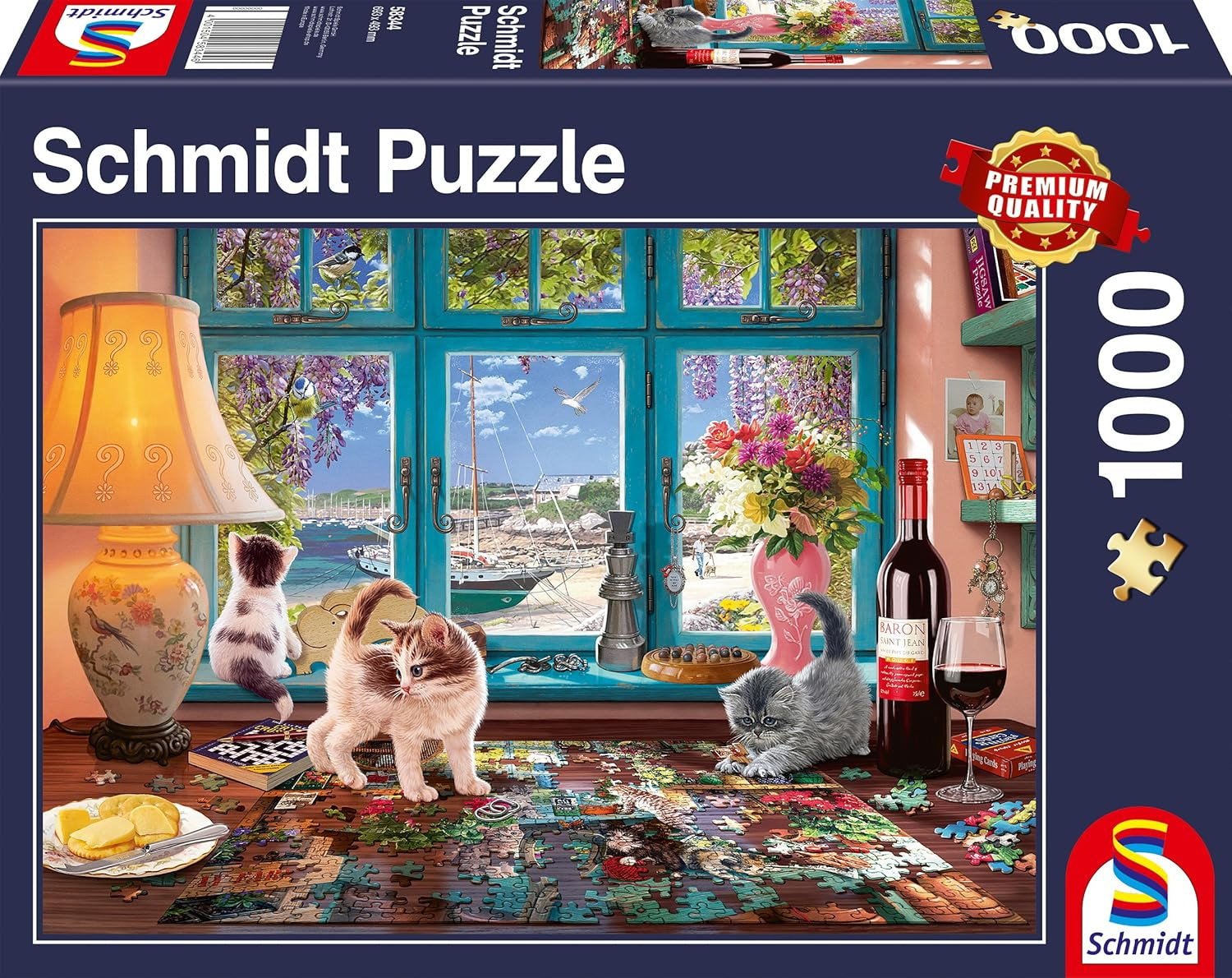 Schmidt Spiele 58344 Al tavolo del puzzle, puzzle da 1000 pezzi Puzzle Naty Shop Titolo predefinito