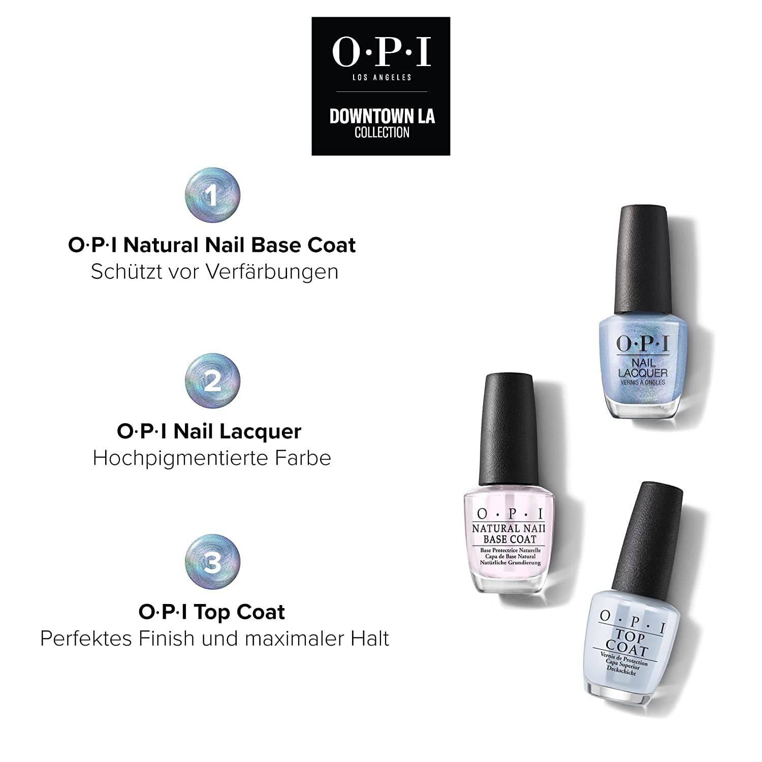 OPI Nail Lacquer nei toni del blu e del verde - Smalto per unghie ad asciugatura rapida, resistente alle scheggiature e a lunga tenuta - dura fino a 7 giorni - con pennello extra largo ProWide