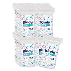 Tampoane Kindii Pure Baby - 100% bumbac - Tampoane pătrate mari pentru pielea sensibilă - Înlocuiește șervețele umede - Moale - Margini moi Servetele Umede Bebelusi Naty Shop 60
