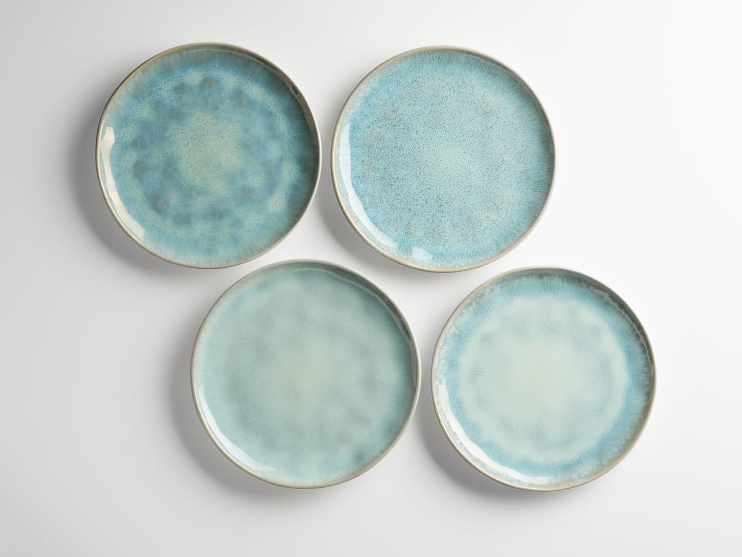 MÄSER Serie Frozen, Geschirr Set Aus Keramik Für 4 Personen, 16-Teiliges Kombiservice Mit Organischen Formen, Farblich Gesprenkeltes Service, Steinzeug, Türkis-Grün Set di stoviglie Naty Shop