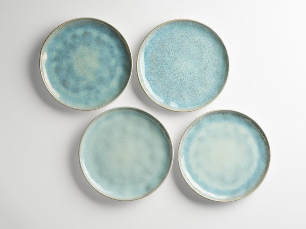 MÄSER Serie Frozen, Geschirr Set Aus Keramik Für 4 Personen, 16-Teiliges Kombiservice Mit Organischen Formen, Farblich Gesprenkeltes Service, Steinzeug, Türkis-Grün Set di stoviglie Naty Shop