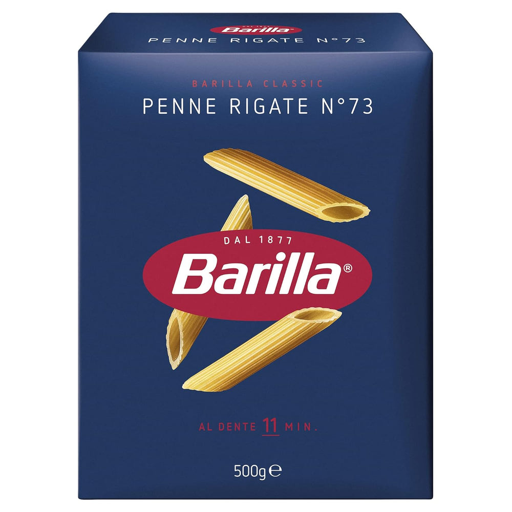 Pasta Barilla Classica Penne Rigate Nr. 73 di semola di grano duro di alta qualità, sempre al dente (1 x 500 g)