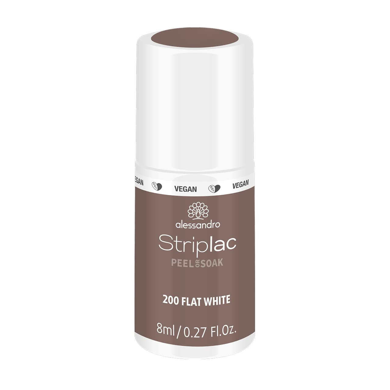 alessandro Striplac UV-Nagellack Flat White – Schonend und langanhaltend – Einfache Entfernung dank Peel-Off-Technologie – Vegan und tierversuchfrei – 8 ml