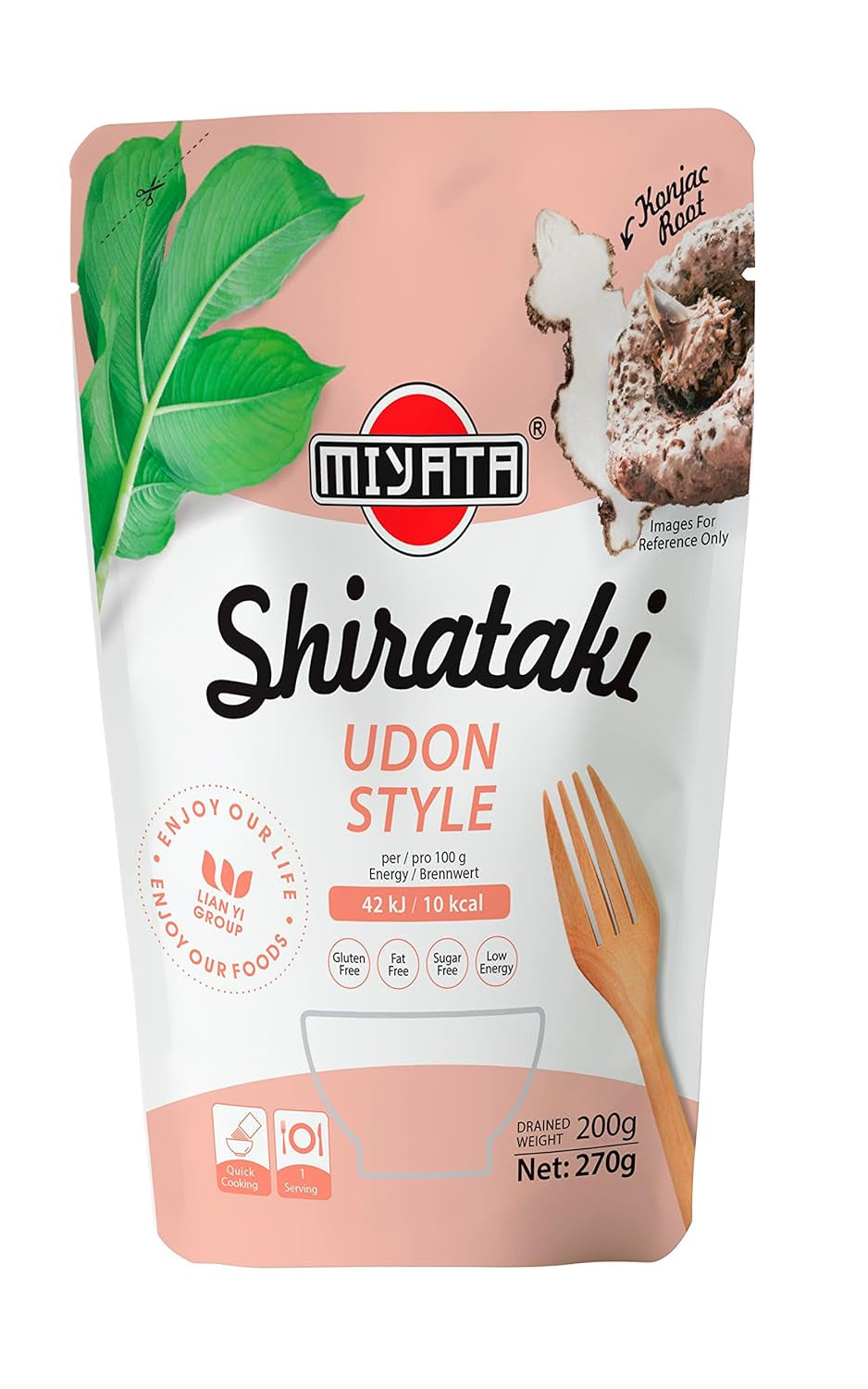 Miyata Shirataki Udon Noodles Konjac Farina Confezione da 6 (6 x 270g)
