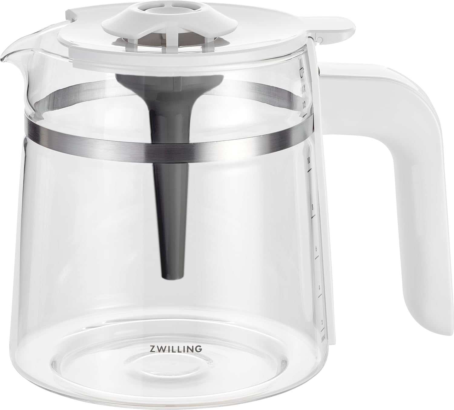 ZWILLING ENFINIGY Espressor cu filtru cu carafă din sticlă de 1,5 l, espressor cu boiler din oțel inoxidabil, funcție Blooming și detartrare inteligentă, plastic, argintiu