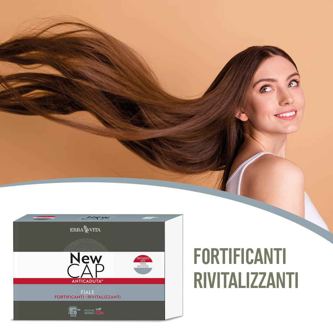 Newcap Fiale Anticaduta Prodotto cosmetico per capelli deboli, 12 fiale Cura dei capelli Naty Shop
