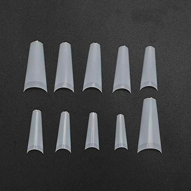500 de bucăți de vârfuri de unghii false, vârfuri de unghii naturale artificiale franceze pentru manichiură, L, unghii false DIY, gel UV oval, accesorii pentru unghii pentru femei și fete (culoare naturală)