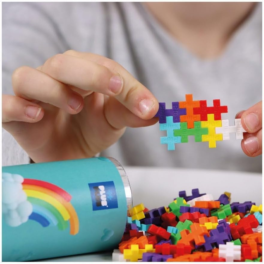 Plus-Plus 9604262 Geniales Konstruktionspielzeug, Regenbogen, Kreativ-Bausteine ​​​​Tube, 240 Teile