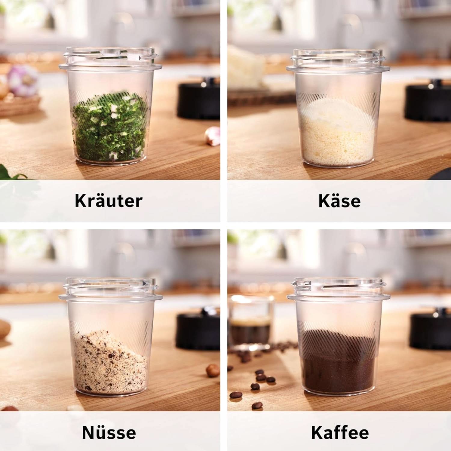 Robot da cucina Bosch Vitapower Serie 4 MMB6177S, Edelstahl-Klingen Made in Germany, bicchiere in vetro Thermosafe da 1,5 l, fiaschetta To-Go da 0,6 l, stopfer, zerkleinerer universale, 30.000 giri/min, 1200 W, Argento Kitchen Naty Shop