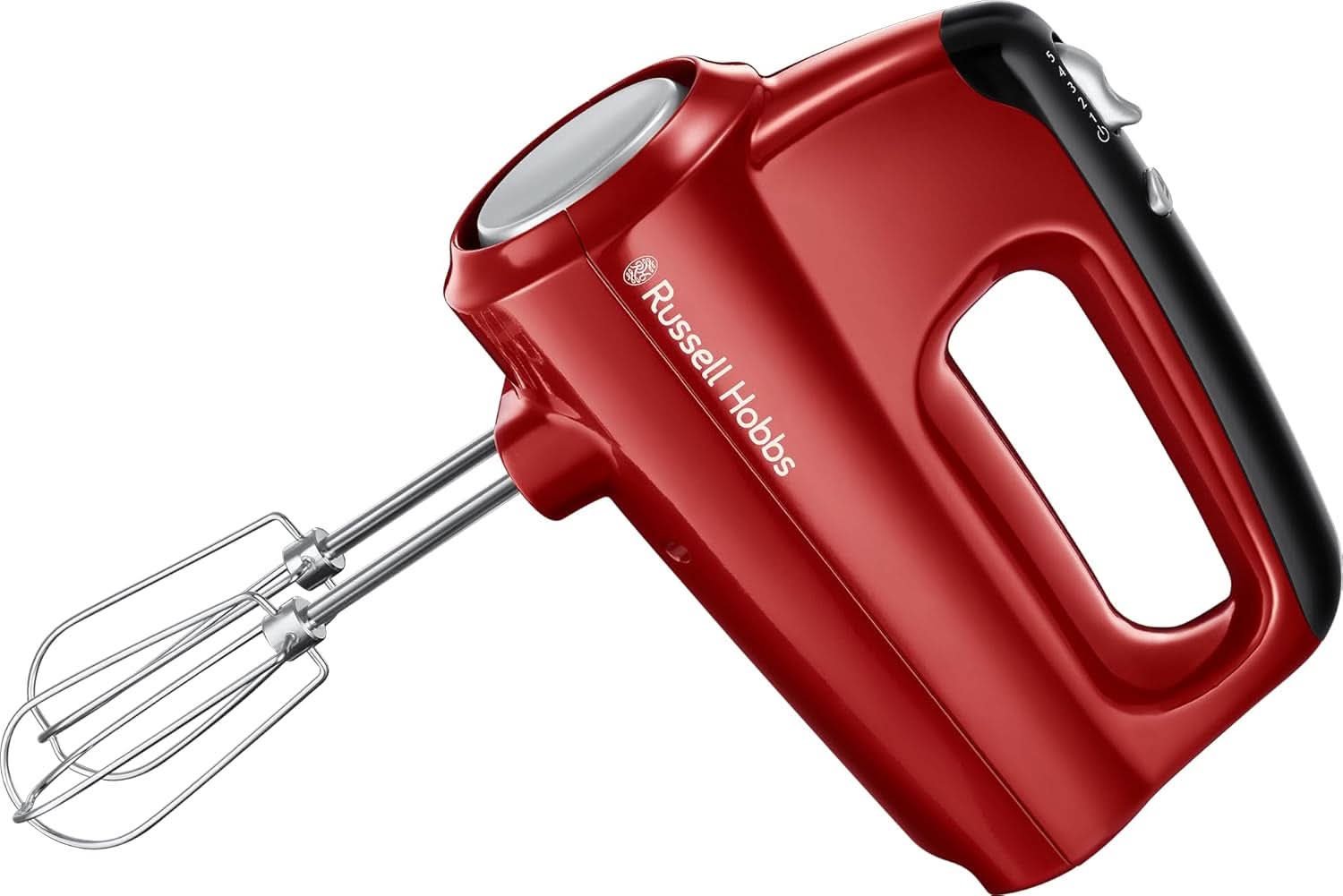Russell Hobbs Miscelatore manuale [Handrührgerät] Desire Rot (5 Geschwindigkeitsstufen+Turbofunktion, 2 Spülmaschinengeeignete Rührbesen & Knethaken, Auswurftaste, Aufrechte Parkposition) Handrührer 24670-56 Bucatarie Naty Shop Single Desire Miscelatore manuale