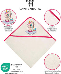 LAYNENBURG Asciugamano con cappuccio Premium Baby, 100% cotone - Oeko TEX, 80 x 80 cm Mamma e Bambino Naty Shop