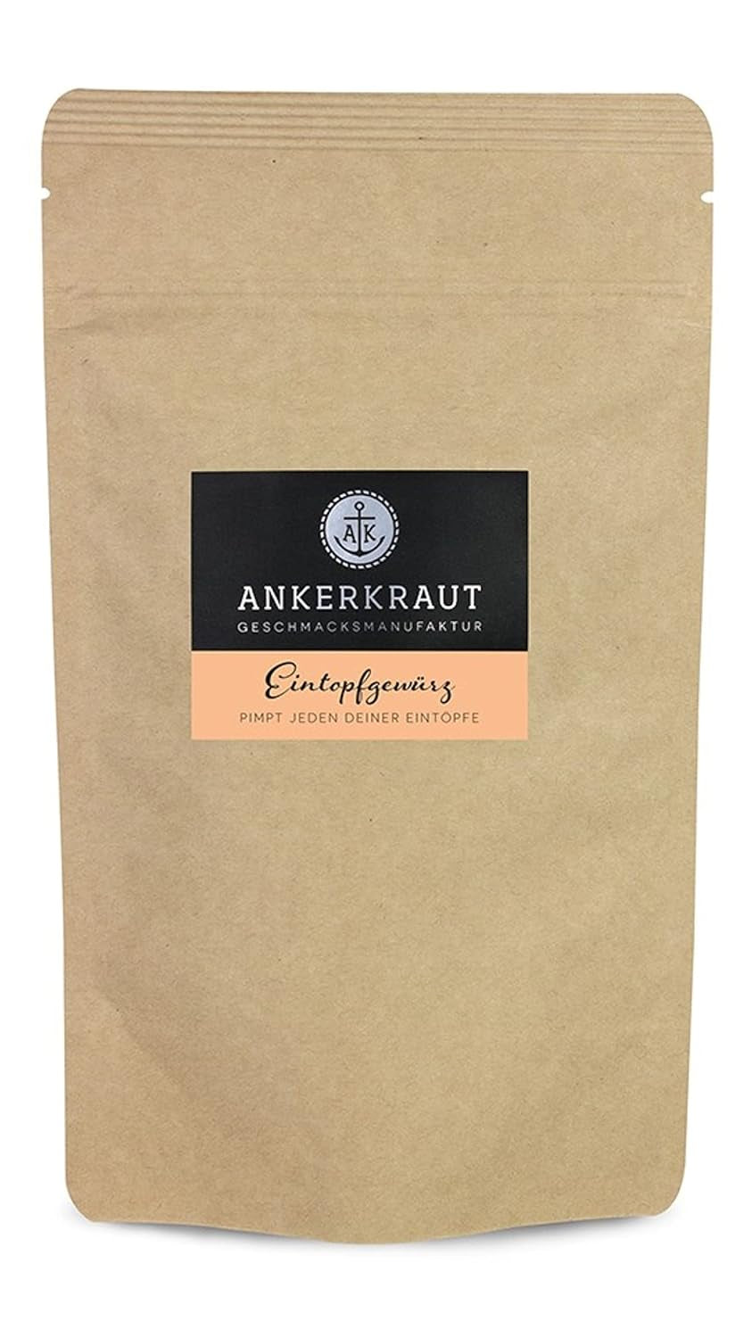 Ankerkraut Eintopf, Linsen, Beans and Gemüse, Gewürz-Mischung, Vielfalt für jeden Gesmack, ohne Gesmackverstärker, lecker schmecker, 90 g in vetro di sughero