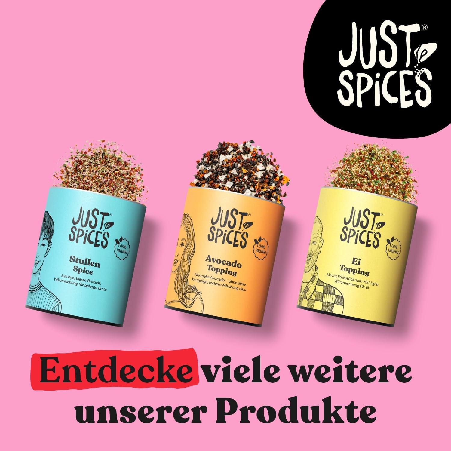 Just Spices Stullen Spice I Würze belegte Brote mit 13 leckeren Ingredient in einem Gewürzmix I Gewürzdose, 50 g