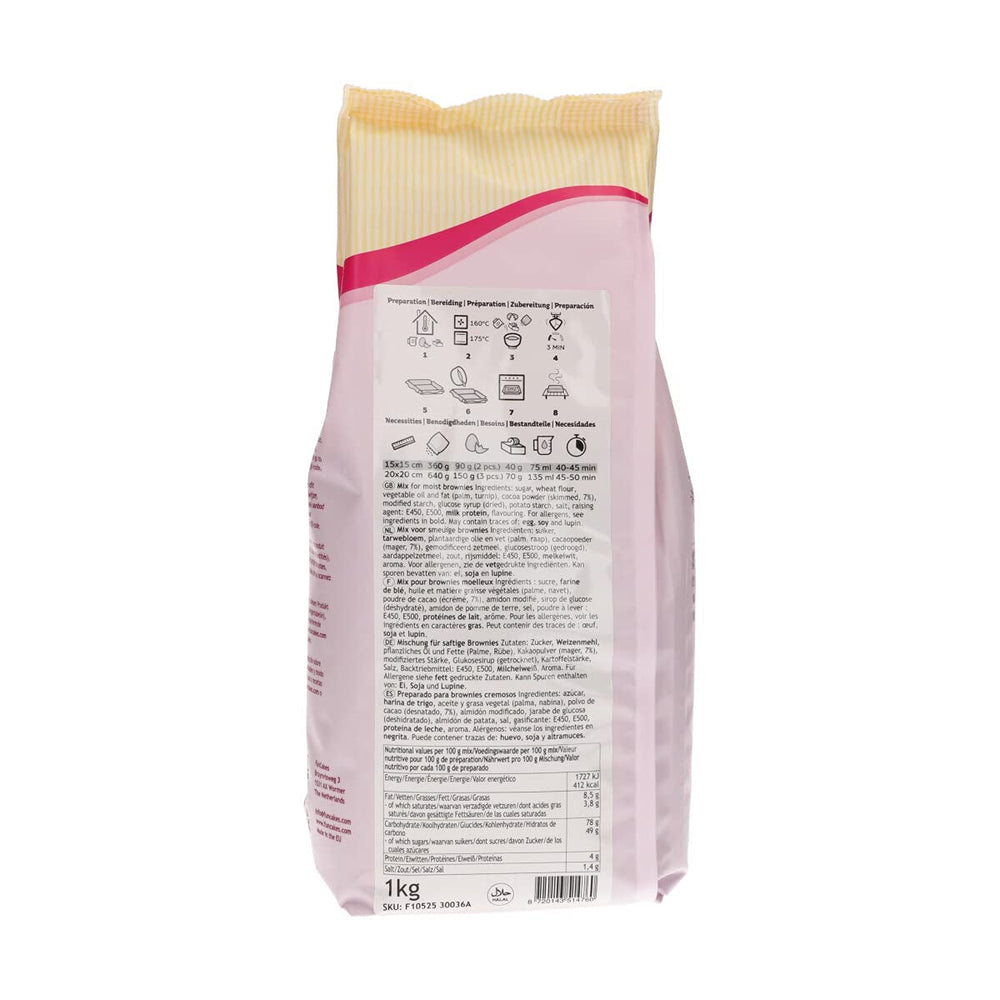 Funcakes Mix Für Cake Brownies: Einfach Zu Berübenen, Für Brownies Und Schokoladenkuchen Mit Reichem Schokoladengeschmack, Halal., 1 Kg Mix per cuocere e cucinare Naty Shop