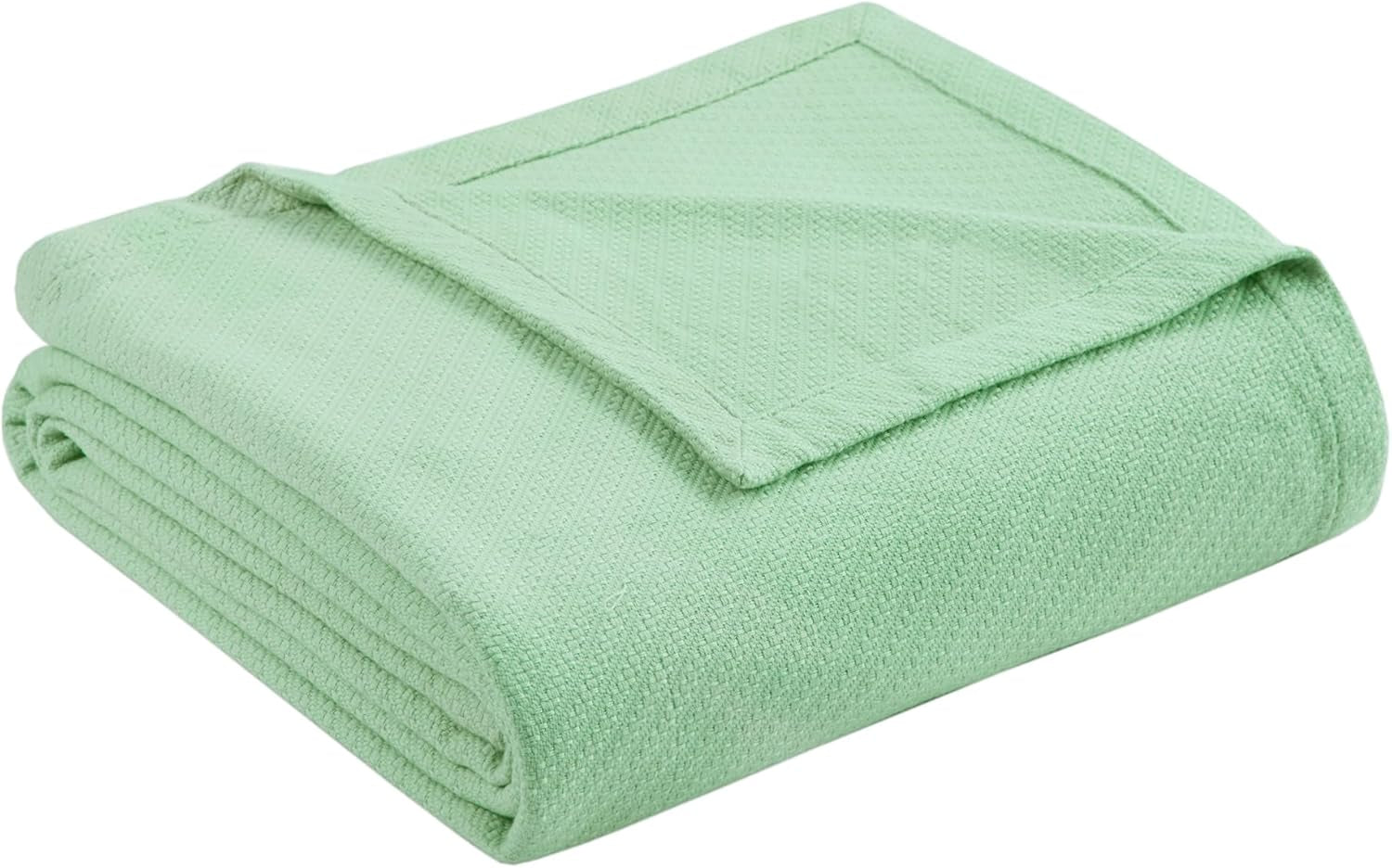 Madison Park Luxury Liquid Cotton Coperta morbida e confortevole di alta qualità in 100% cotone filato ad anelli per divano letto o divano Blush Full/Queen Naty Shop Trapunte e piumini Sea Foam Full/Queen