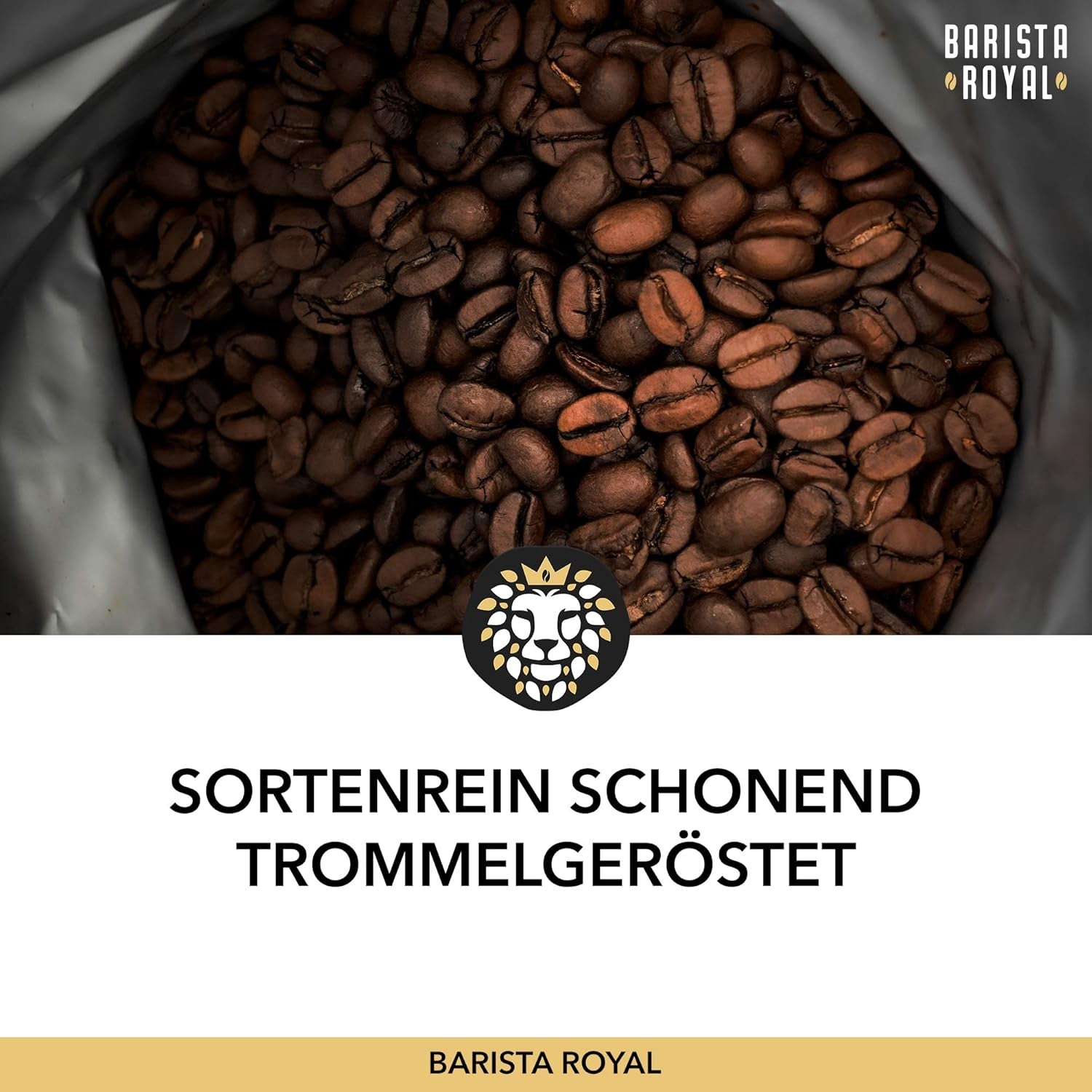BARISTA ROYAL Espressobohnen 1kg "Amore E Basta Espresso" | Frische Kaffeebohnen direkt gehandelt | 70% Arabica, 30% Robusta Espresso ganze Bohnen | Ideal für Vollautomat und Siebträger