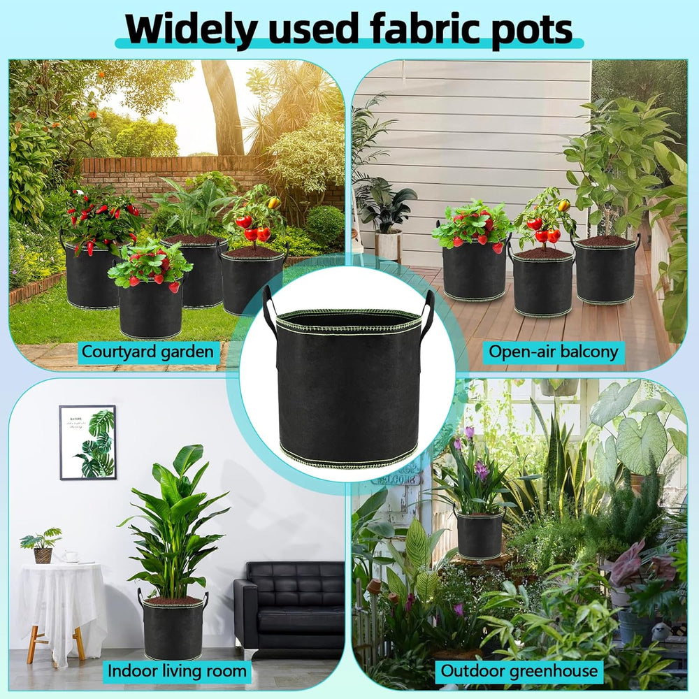 5 vasi per pomodoro da 12 litri, sacchetti per piante in tessuto non tessuto con manici, vasi da giardino addensati e ventilati, sacchetti per piante riutilizzabili per patate, pomodori, verdure, fiori e fragole