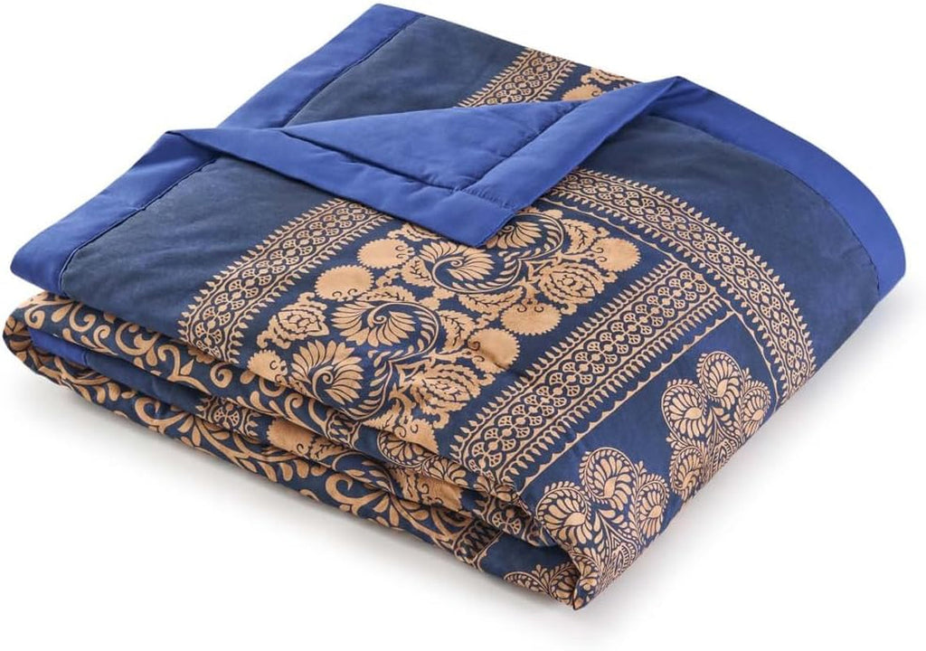 BASSETTI bumbac carouri TORCELLO culoare DARK BLUE B1 dimensiunea 135X190 Plapumi si pilote Naty Shop