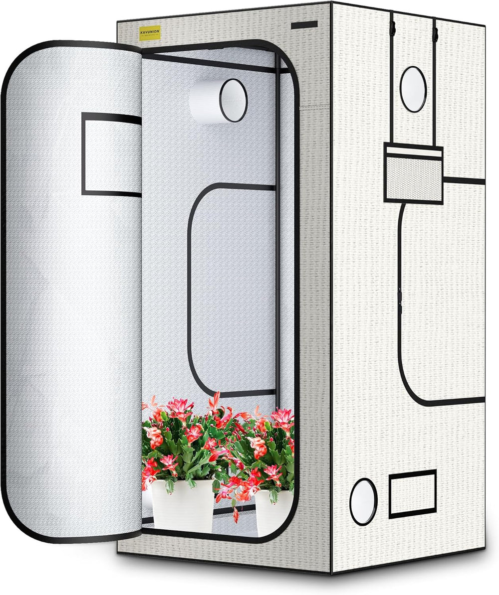 Tenda da coltivazione 60x60x180 cm, materiale Oxford 600D con pellicola riflettente in poliestere, tubi in acciaio da 22 mm, prese d'aria e finestre di visualizzazione, tende da coltivazione per coltura idroponica, serre e giardini interni