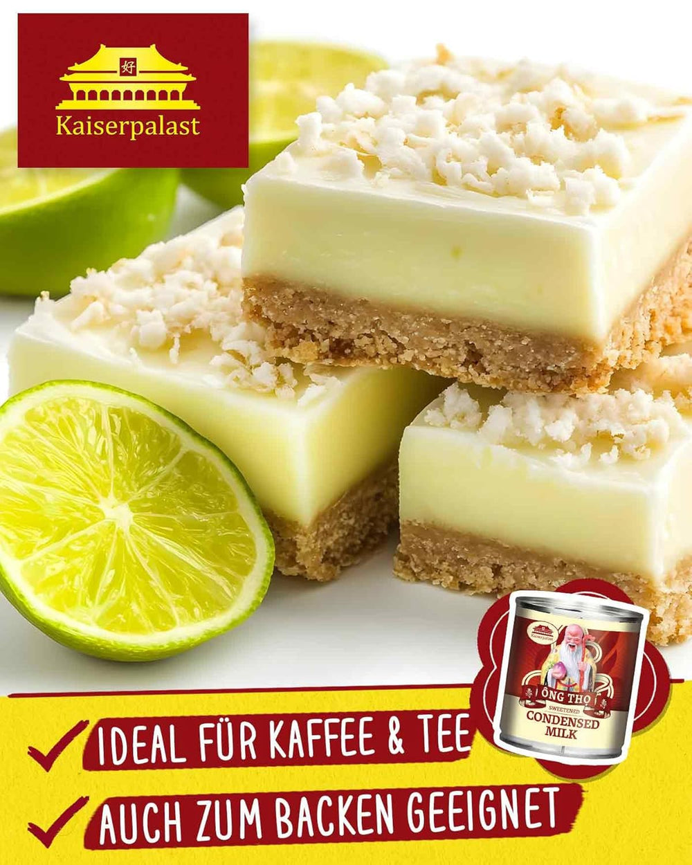Kaiserpalast Kondensmilch 8% Fettanteil, gesüßt, zum Süßen von Kaffee und Tea oder zum Kochen und Backen, 1 x 397 g