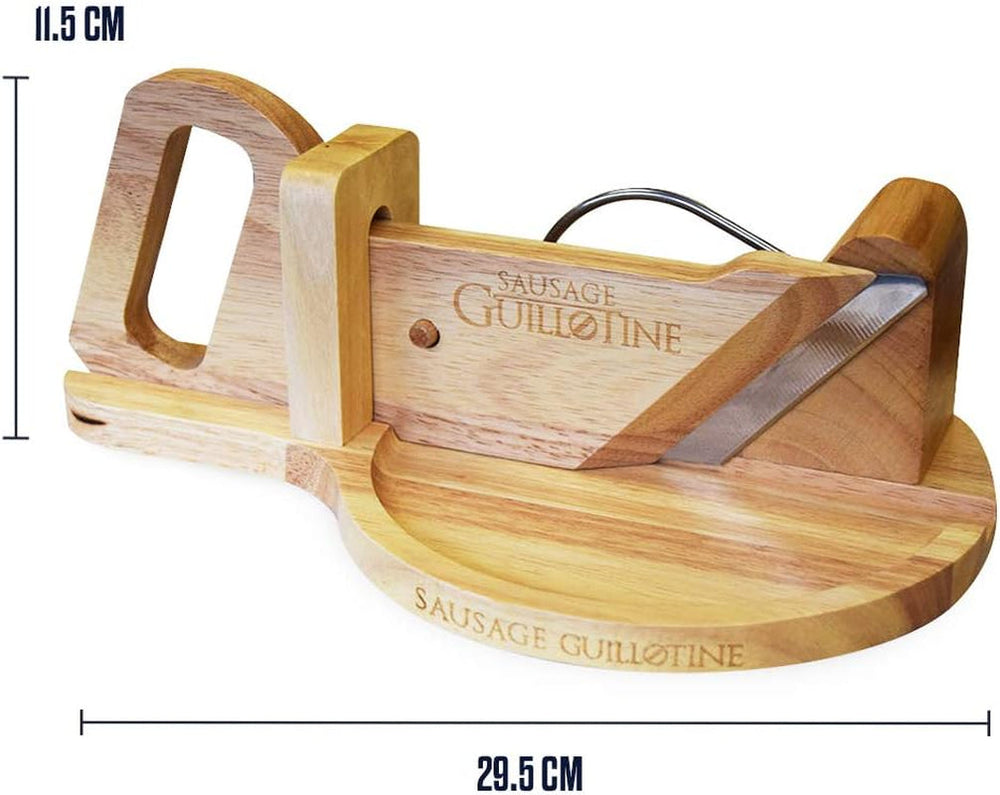 Tagliasalsicce Tradizionale - Ghigliottina per salsicce - 30 X 19 X 12 Cm - Tritatutto e Affettatrici in Legno Massello Naty Shop