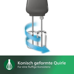 Philips Miscelatore manuale, 450 W, 5 Geschwindigkeiten più Turbo, Bianco/Grigio (HR3741/00) Cucina Naty Shop