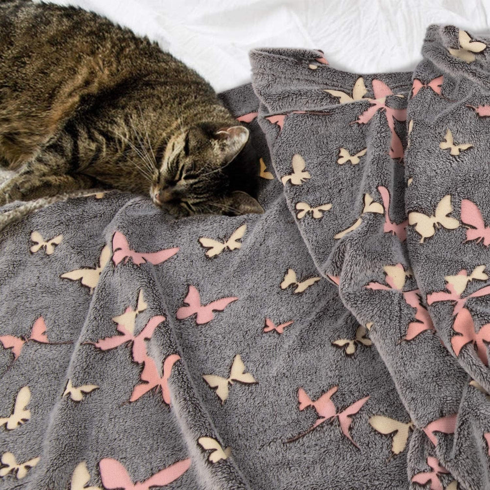 Kanguru Copriletto Glow Coperta Glow in the Dark Coperta Farfalla Coperta Morbida 130X150Cm Copridivano Luminoso. Coperta per bambini Glow in the Dark, grigia Letti e coperte Besuche den Kanguru-Store