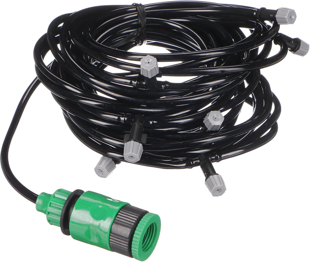 Furtun de pulverizare pentru grădină GARDEN MIST 20 m | Furtun flexibil de udare cu 20 de duze | Irigații, răcorire în zilele călduroase | Pentru sere, pergole, tufișuri | Ușor de utilizat, negru