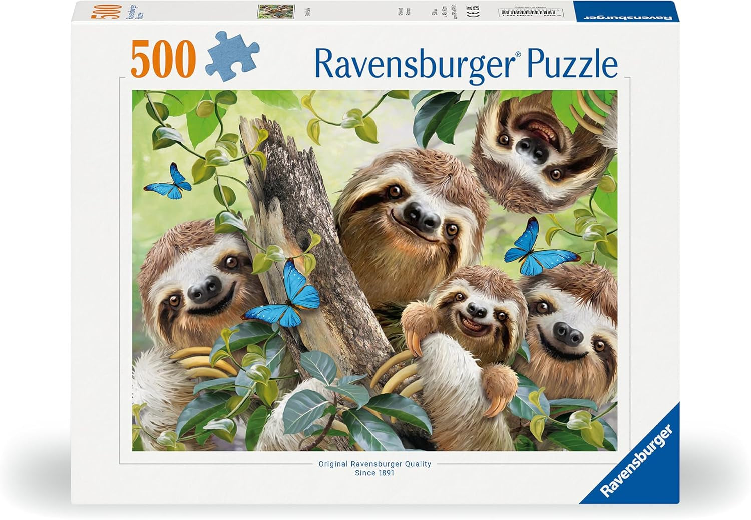 Ravensburger Puzzle 12000203 - Sloth Selfie - puzzle jigsaw 500 piese pentru adulți și copii de peste 10 ani, puzzle cu motiv animalier Puzzle Naty Shop