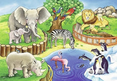 Ravensburger Puzzle pentru copii - 07602 Animale la Zoo - Puzzle pentru copii de la 3 ani, cu 2X12 piese Puzzle Naty Shop