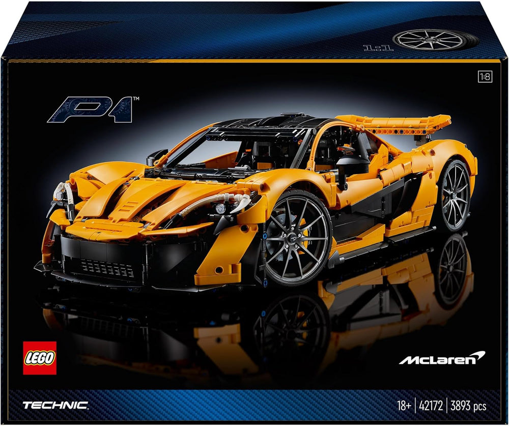 LEGO Technic Mclaren P1 Super Sports Car Set per adulti Appassionati di auto Regalo Motore a pistoni V8 Trasmissione a 7 velocità Modellino in scala Set di auto giocattolo 42172 Set di costruzione Acquista il negozio LEGO
