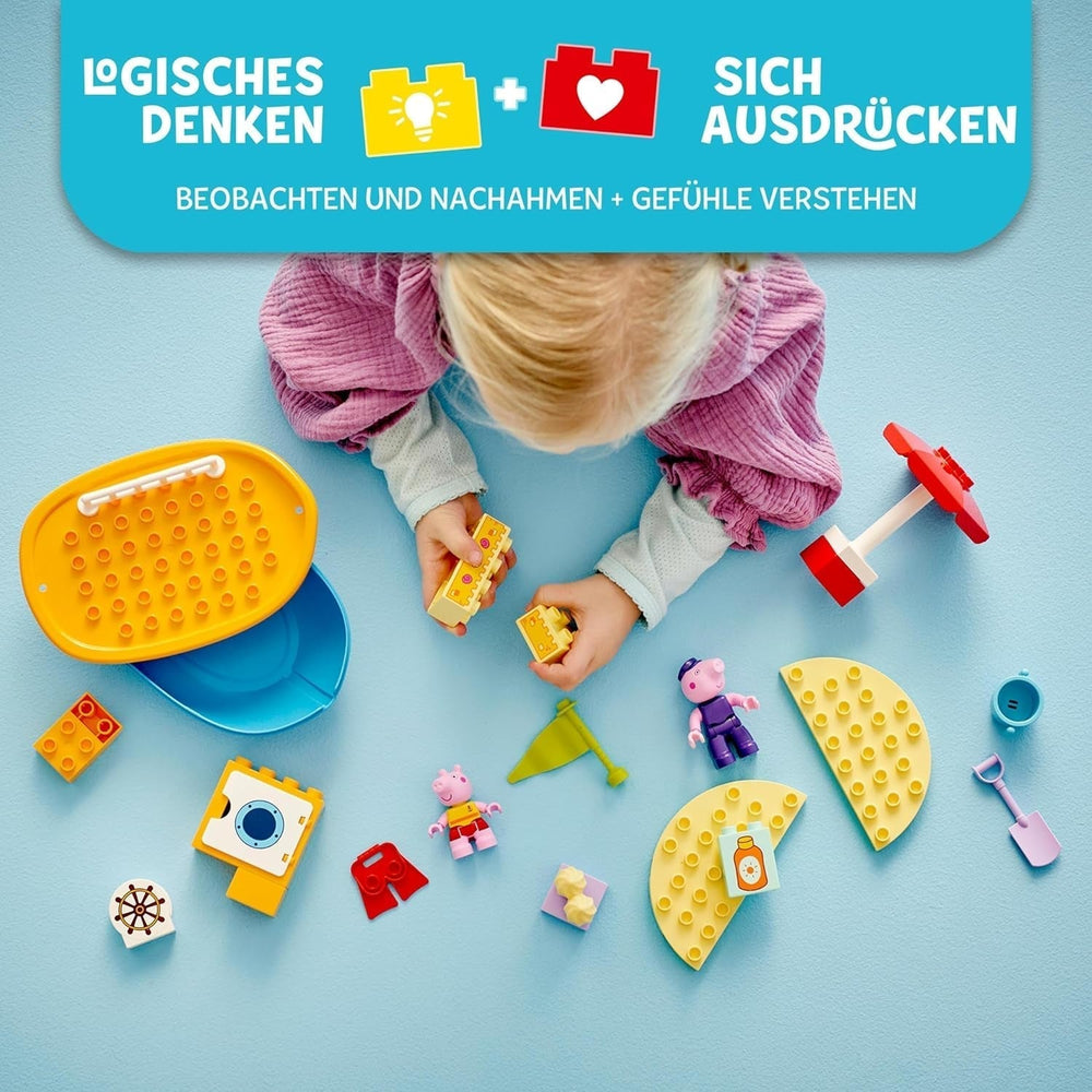 LEGO DUPLO La gita in barca di Peppa: set da gioco in barca giocattolo da costruire e ricostruire con 2 personaggi, giocattolo creativo, idea regalo per bambini di 2 anni, ragazzi e ragazze 10432 Set da costruzione Besuche den LEGO-Store