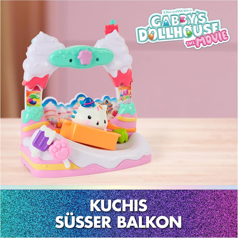 DREAMWORKS CASA DE PĂPUSI A LUI GABBY: FILMUL - „Balconul dulce al lui Kuchi”, set de joacă cu figurină și accesorii pentru casă de păpuși pentru copii cu vârsta de 3 ani și peste