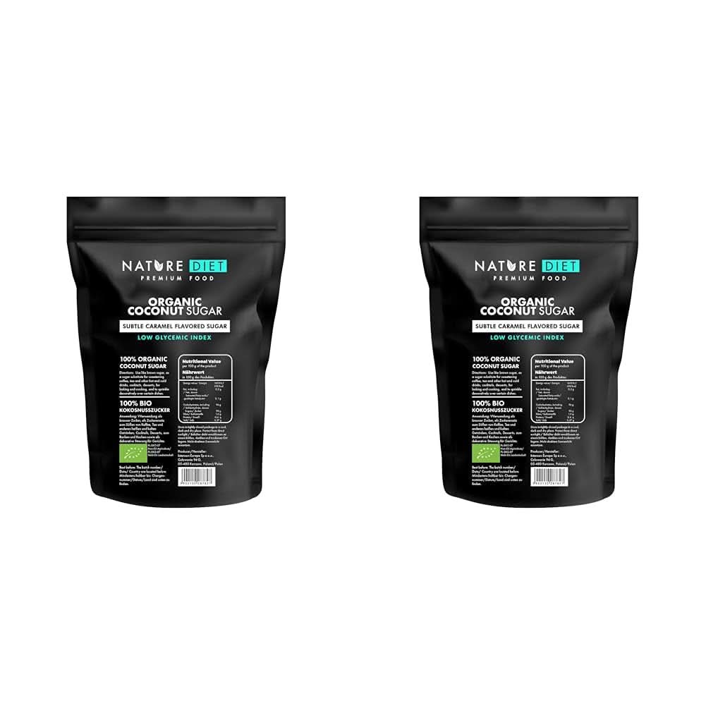 Zucchero di cocco biologico, gusto caramello, Dolcificanti da 1,5 Kg Naty Shop