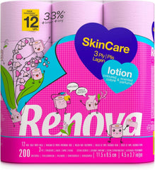 Renova SKINCARE LOTION Hârtie igienică 12 role, 12 bucăți