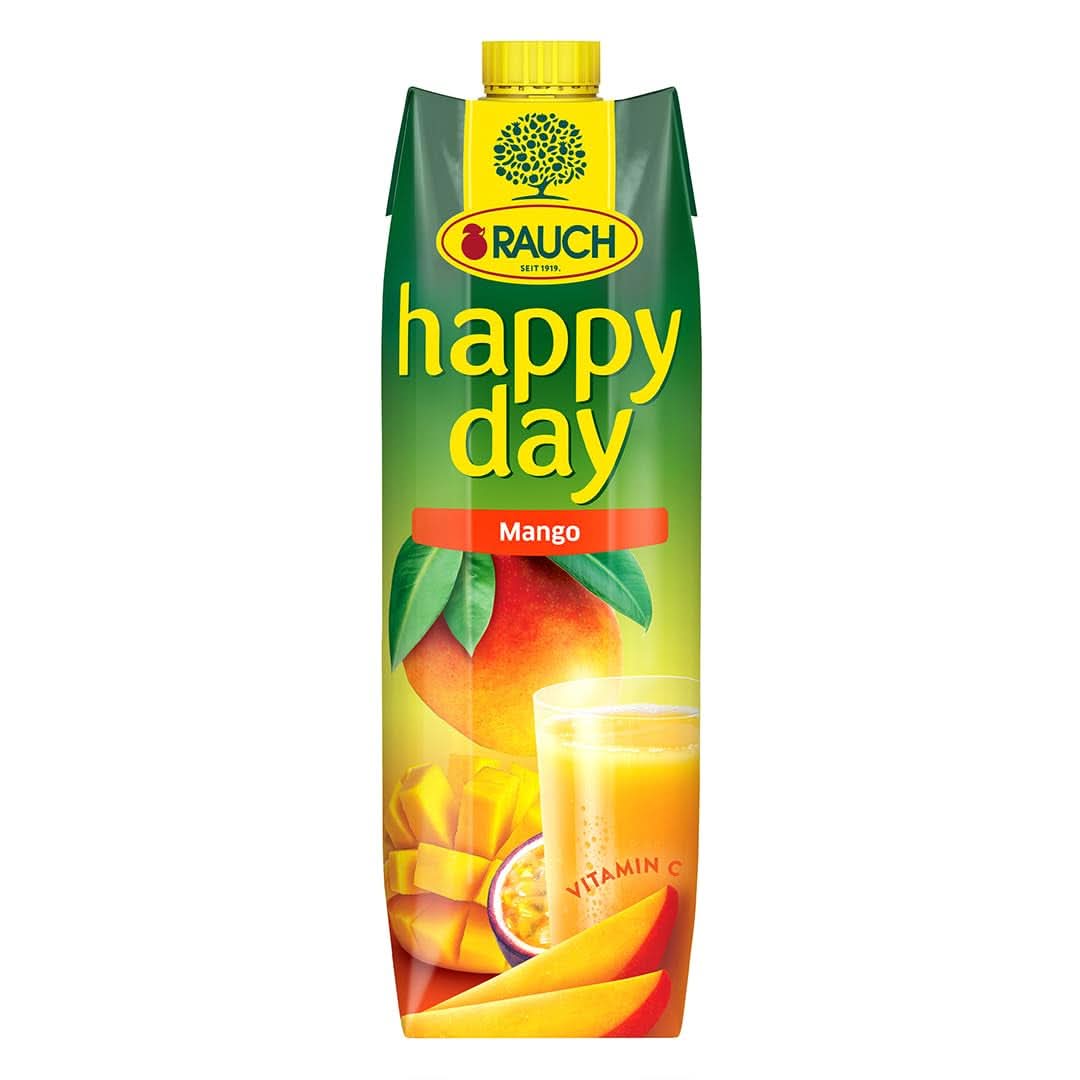 Rauch Happy Day Mango | Bevanda raffinata al frutto della passione | Molta vitamina C | 6 x 1 litro, Tetra Prisma Naty Shop