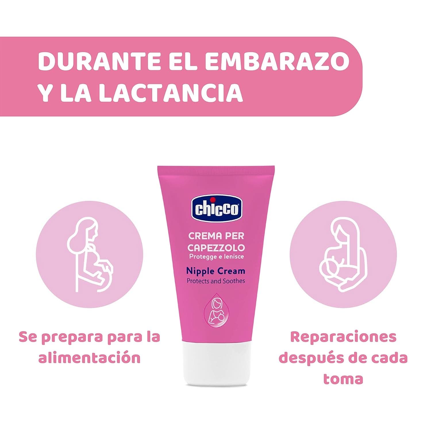 Chicco Brustwarzencreme, Bereitet Die Brustwarze Auf Das Stillen Vor, Nährend, Parfümfrei Und Sicher Für Kinder, Hinterlässt Keine Flecken Auf Dem Gewebe Accessori Alimentazione e Allattamento Bebe Naty Shop