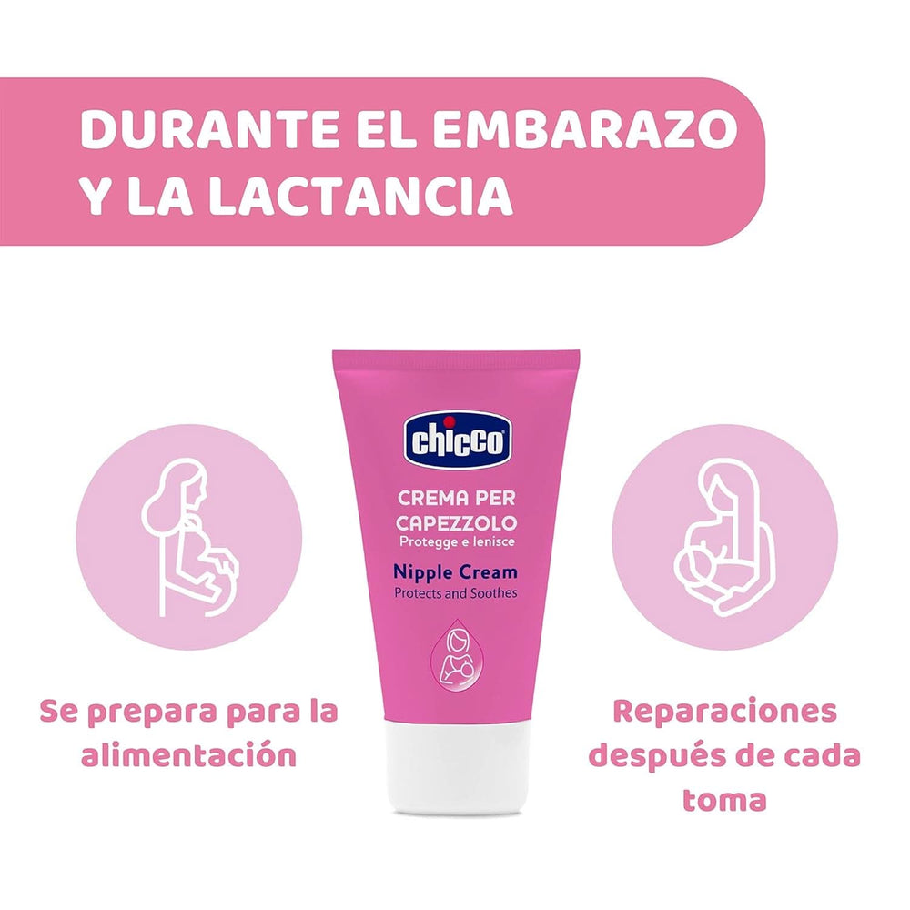 Chicco Brustwarzencreme, Bereitet Die Brustwarze Auf Das Stillen Vor, Nährend, Parfümfrei Und Sicher Für Kinder, Hinterlässt Keine Flecken Auf Dem Gewebe Accessori Alimentazione e Allattamento Bebe Naty Shop
