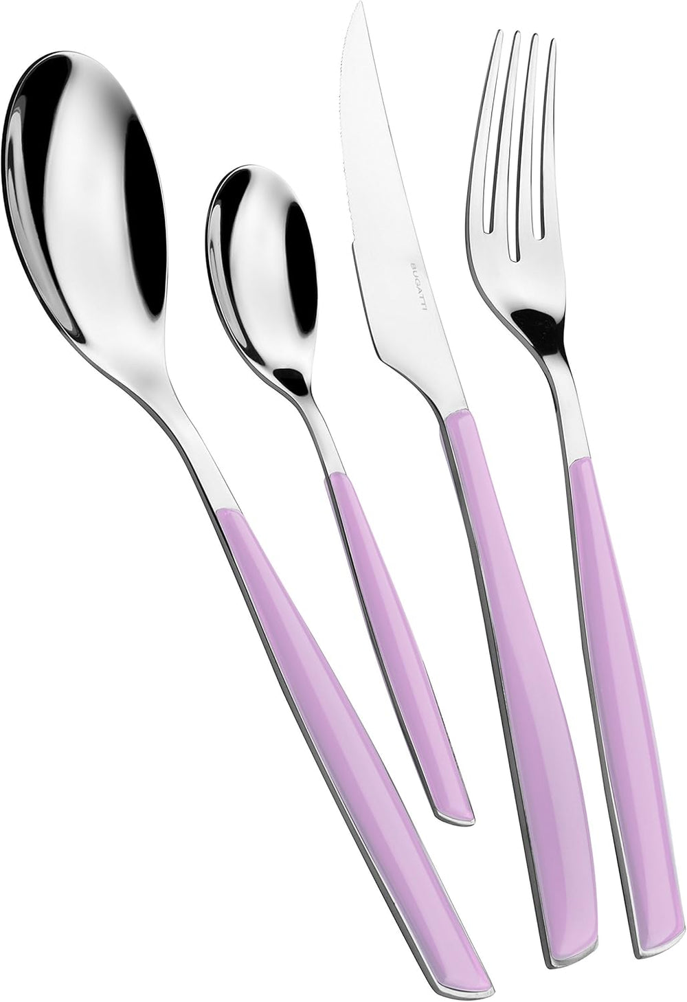 BUGATTI Glamour, Set Posate per 6, 24 Pezzi Acciaio Inossidabile 18/10 Naty Shop Lilla