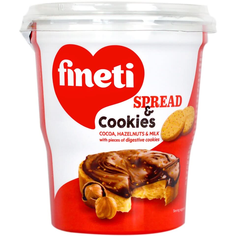 Fineti, Crema spalmabile al cacao, nocciole e biscotti 370g Glasse e Decori Naty Shop