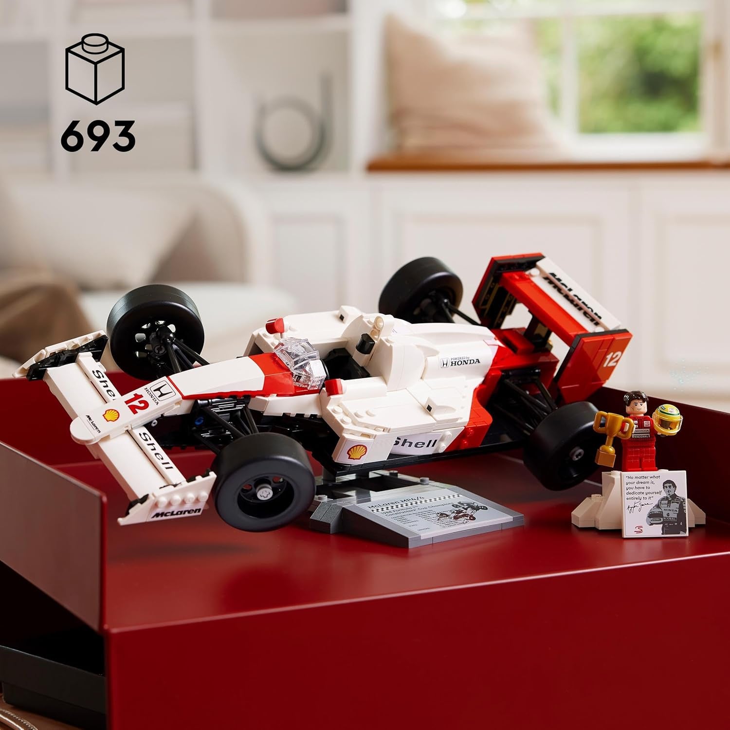 LEGO Icons Set di modellini di auto Mclaren MP4/4 e Ayrton Senna, kit di auto da corsa F1 per adulti con minifigure di pilota, da collezione, idea regalo per uomini, donne, lui e lei 10330 Set di costruzione Besuche den LEGO-Store