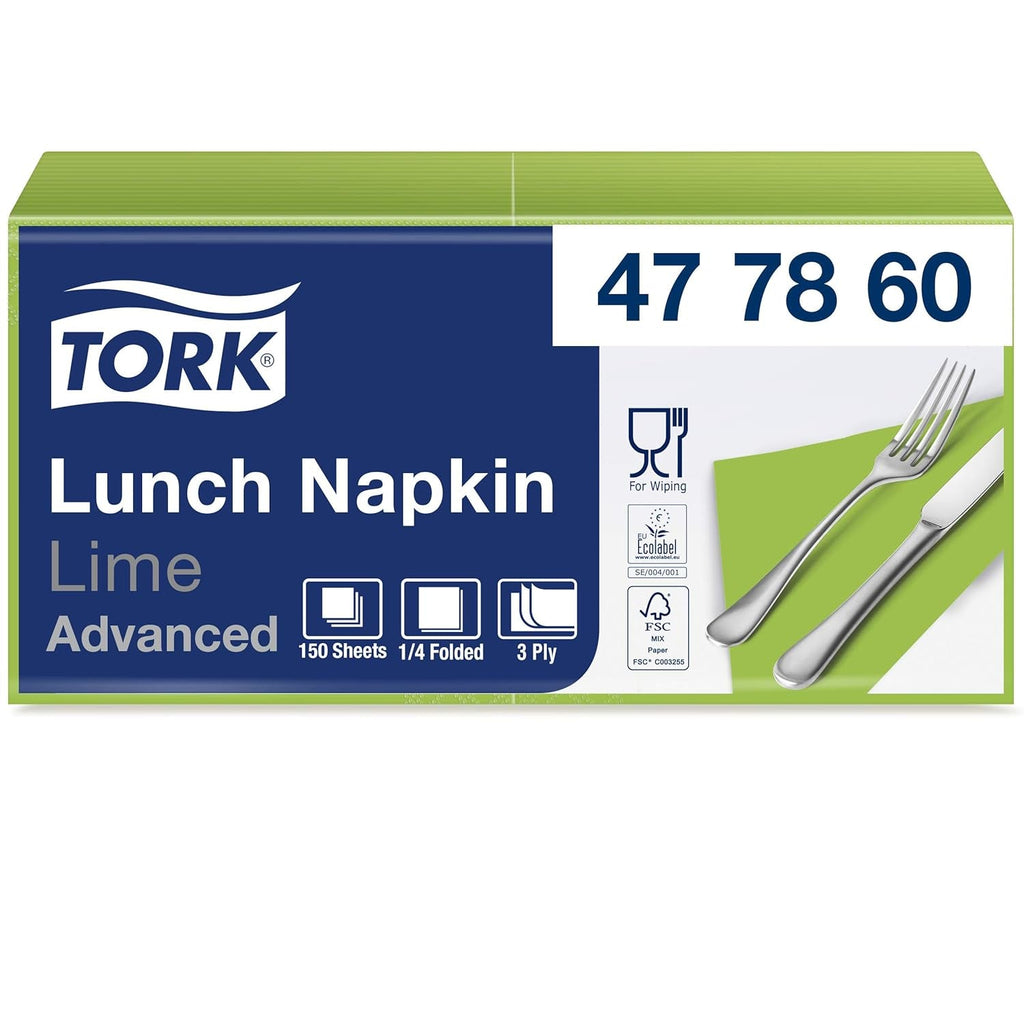 Tork 477861 Șervețele de prânz moi roșii / Șervețele de hârtie absorbante din 3 straturi de culoare roșie / Versatile / Calitate avansată / 10 X 150 (1500) șervețele / 32,6 X 33 Cm (L X l) / 1/4 pliere