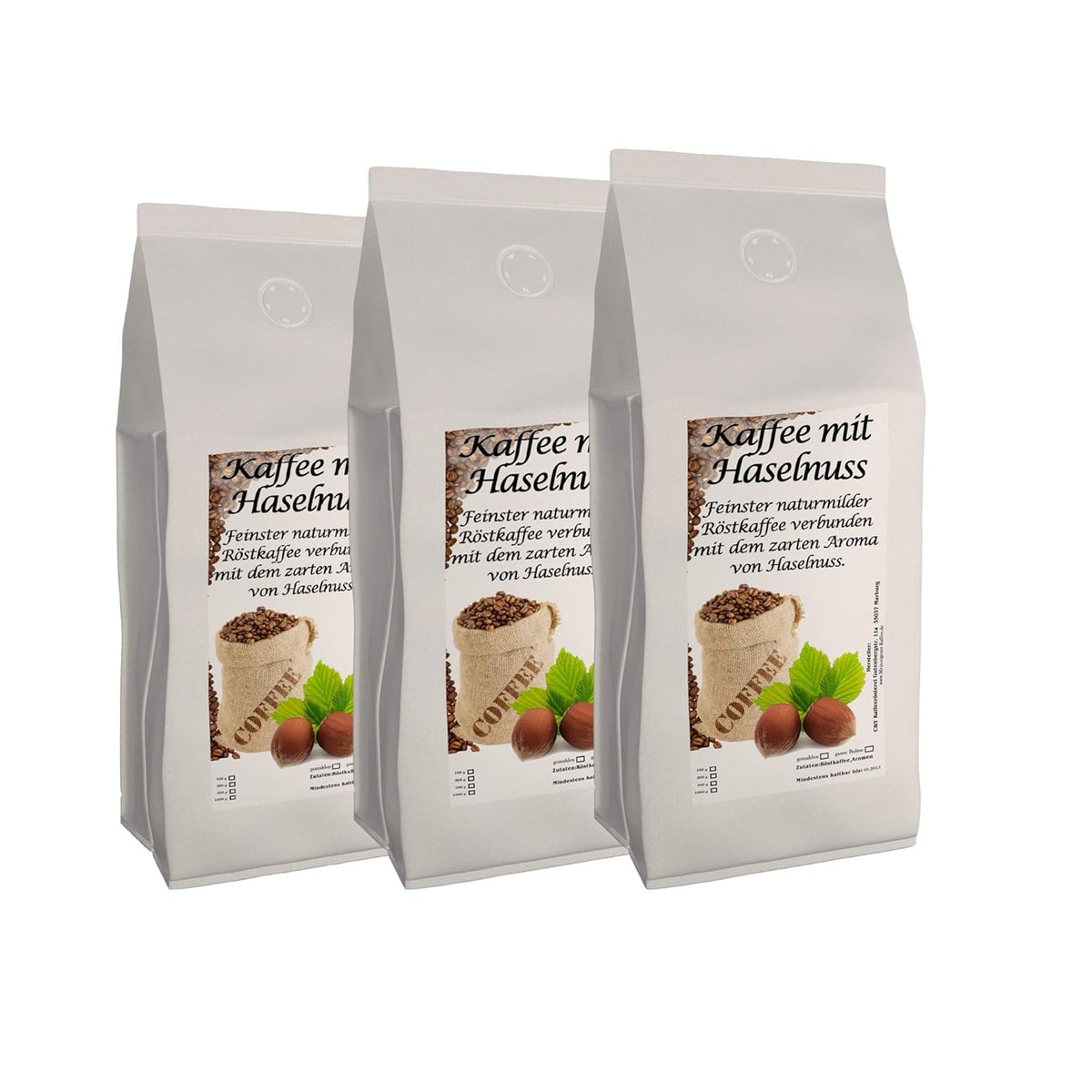 Aromakaffee - Aromatisierter Kaffee - Haselnuss - Spitzenkaffee - Sparpaket - Schonend Und Frisch In Eigener Rösterei Geröstet (Ganze Bohne, 3000 g)