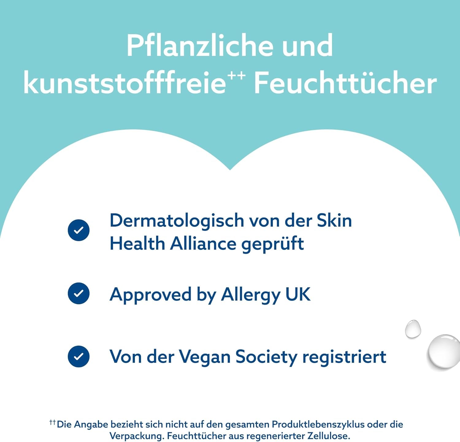 Salviettine umidificate WaterWipes Sensitive+ On The Go, 100 salviette (confezione da 10), 3 in 1 pulisce, cura, protegge, 99,9% acqua, salviette senza profumo