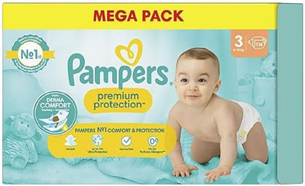 Pannolini Pampers Premium Protection taglia 6, 74, 13 kg+, n. 1 per comfort e protezione per la pelle sensibile