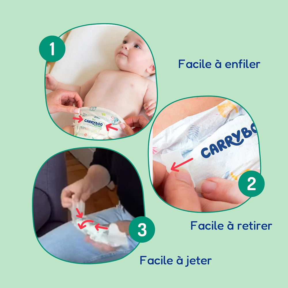 - Pannolino taglia 4 (7 – 18 kg) – per pelli sensibili – naturale e molto assorbente – a tenuta stagna per 12 ore – ohne unerwünschte Inhaltsstoffe – prodotto in Francia – 132 pannolini